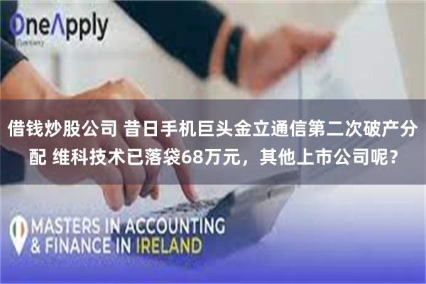 借钱炒股公司 昔日手机巨头金立通信第二次破产分配 维科技术已落袋68万元，其他上市公司呢？