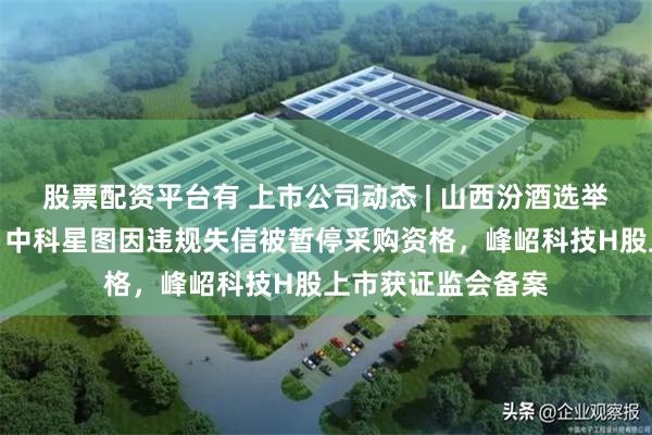 股票配资平台有 上市公司动态 | 山西汾酒选举武跃飞副董事长，中科星图因违规失信被暂停采购资格，峰岹科技H股上市获证监会备案