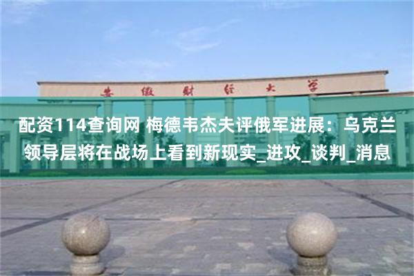 配资114查询网 梅德韦杰夫评俄军进展：乌克兰领导层将在战场上看到新现实_进攻_谈判_消息