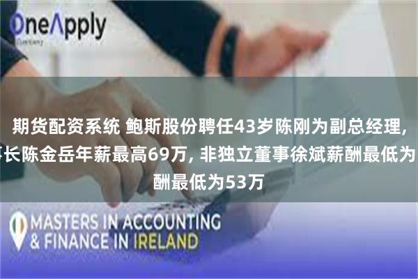期货配资系统 鲍斯股份聘任43岁陈刚为副总经理, 董事长陈金岳年薪最高69万, 非独立董事徐斌薪酬最低为53万